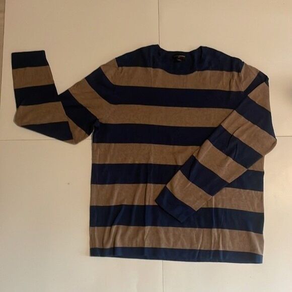 Banana republic mens cl blue and dark tan sweater shirt long sleeve - Picture 4 of 10